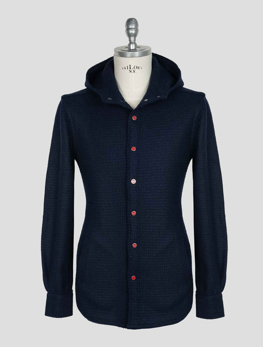 Kiton Blue Wool Pa Shirt Mariano