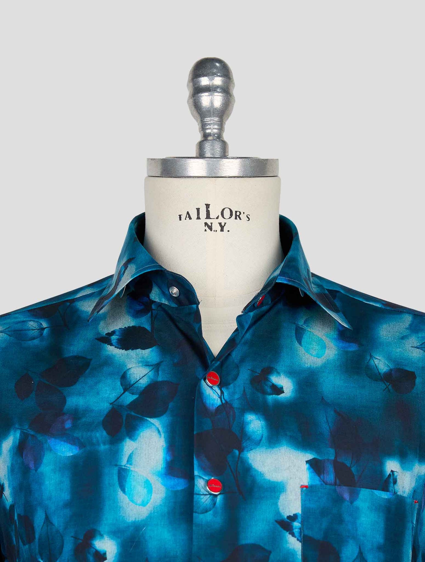 Kiton Blue Cotton Shirt
