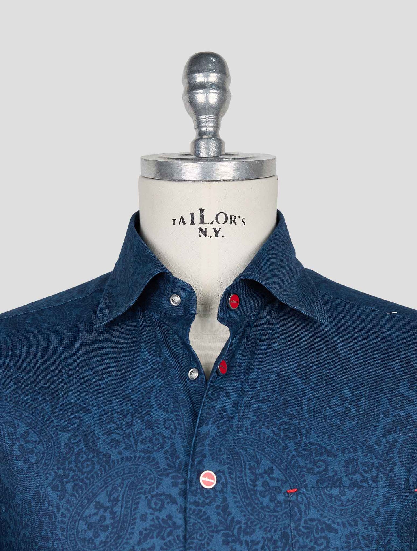 Kiton Blue Cotton Shirt