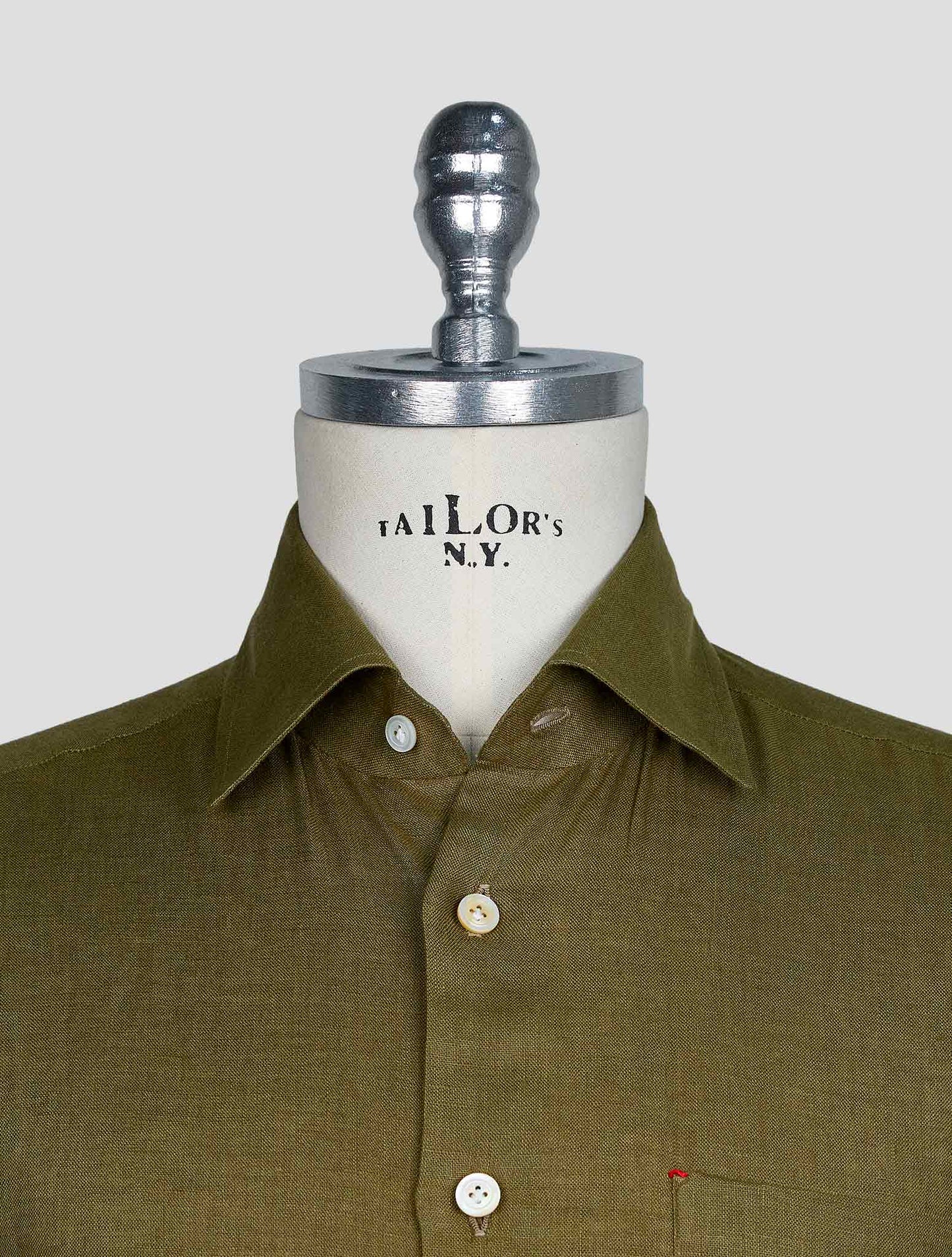 Kiton Green Linen Shirt