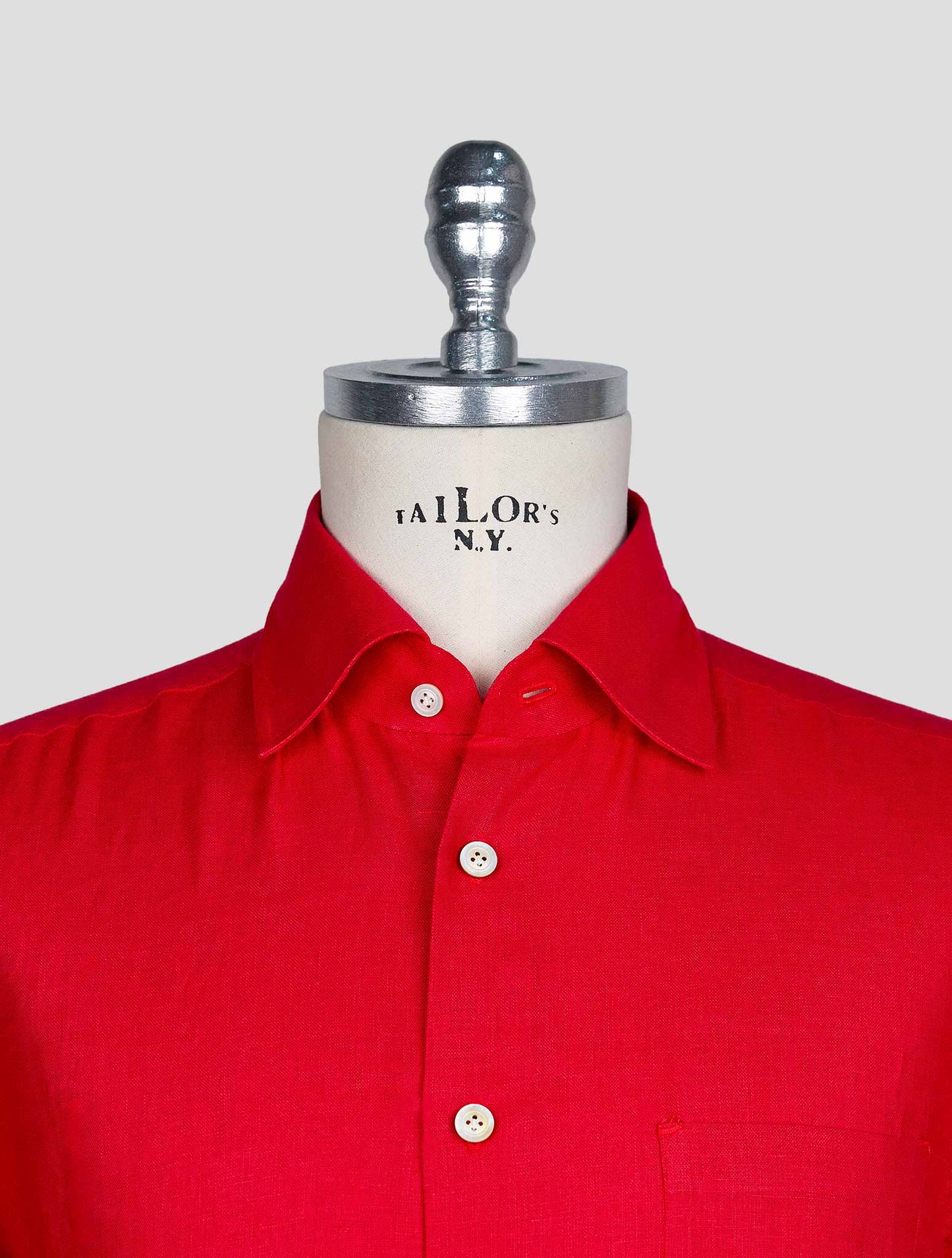 Kiton Red Linen Shirt