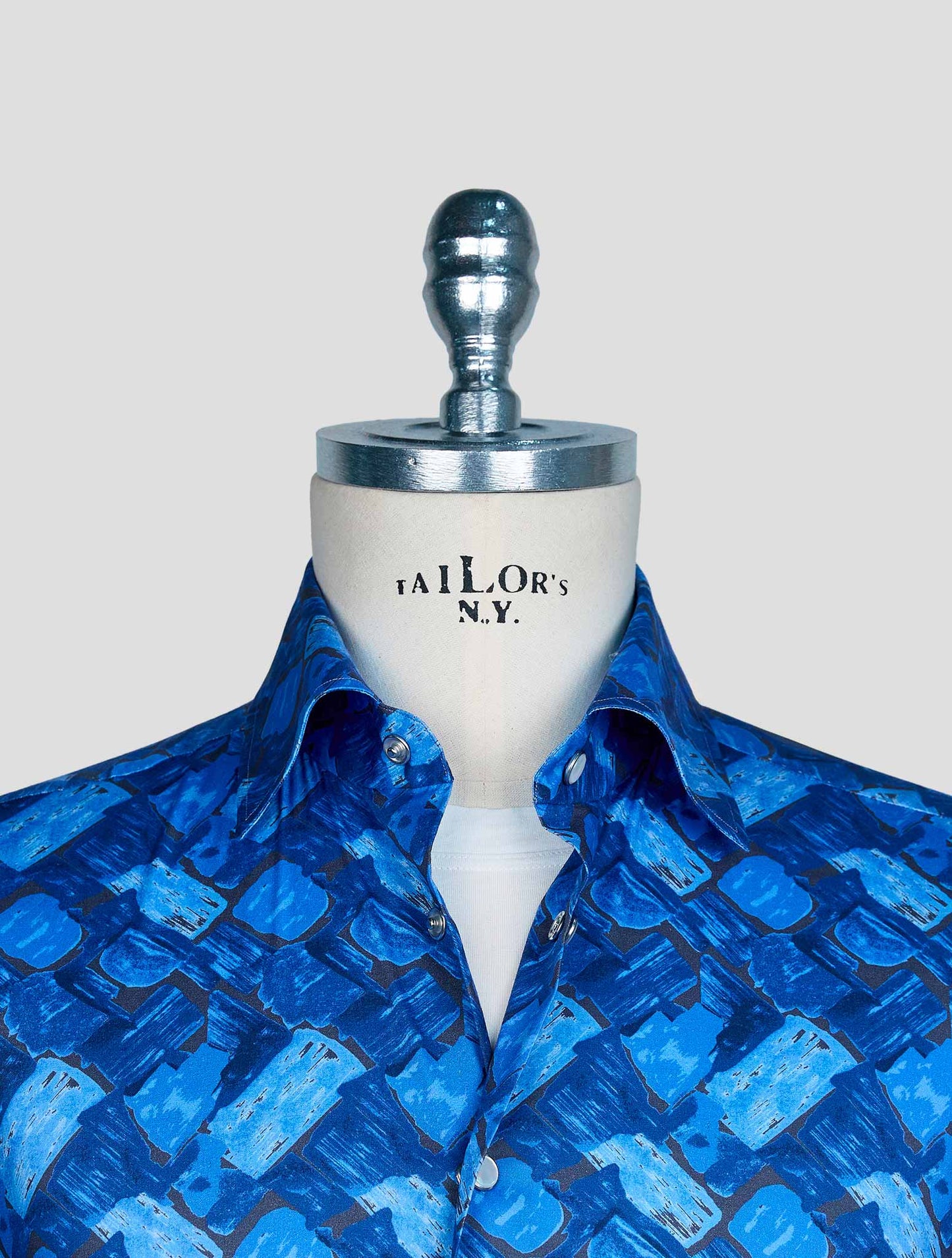 Kiton Blue Cotton Shirt