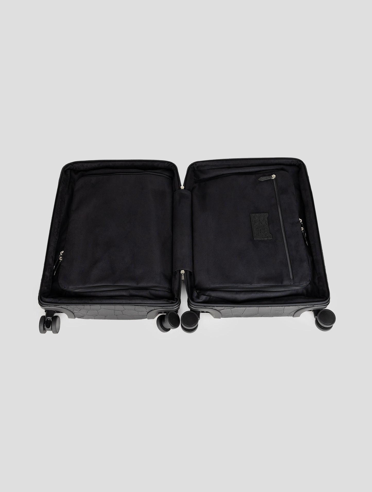 Kiton Black Leather Crocodile Trolley