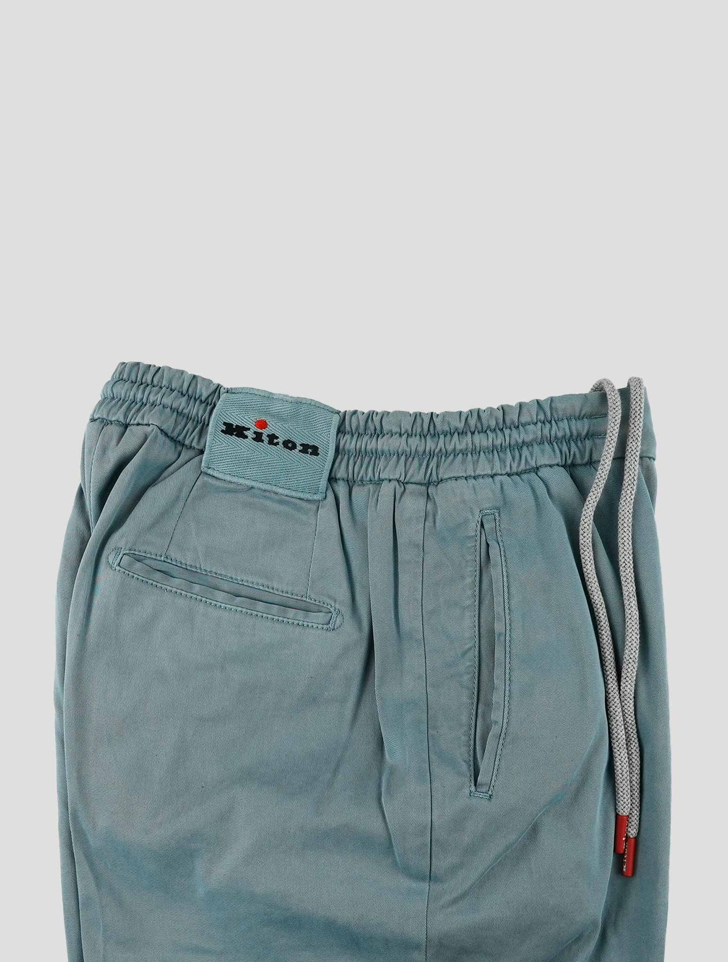 Kiton Light Blue Lycra Cotton Ea Pants
