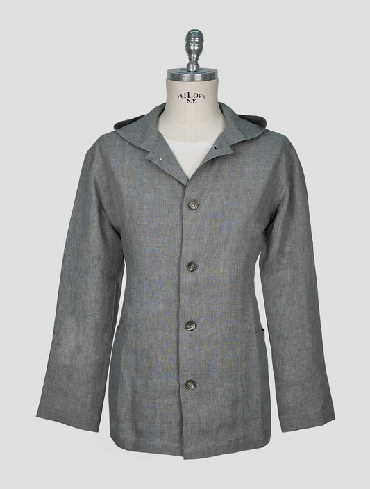 Kiton Gray Linen Overshirt Luca
