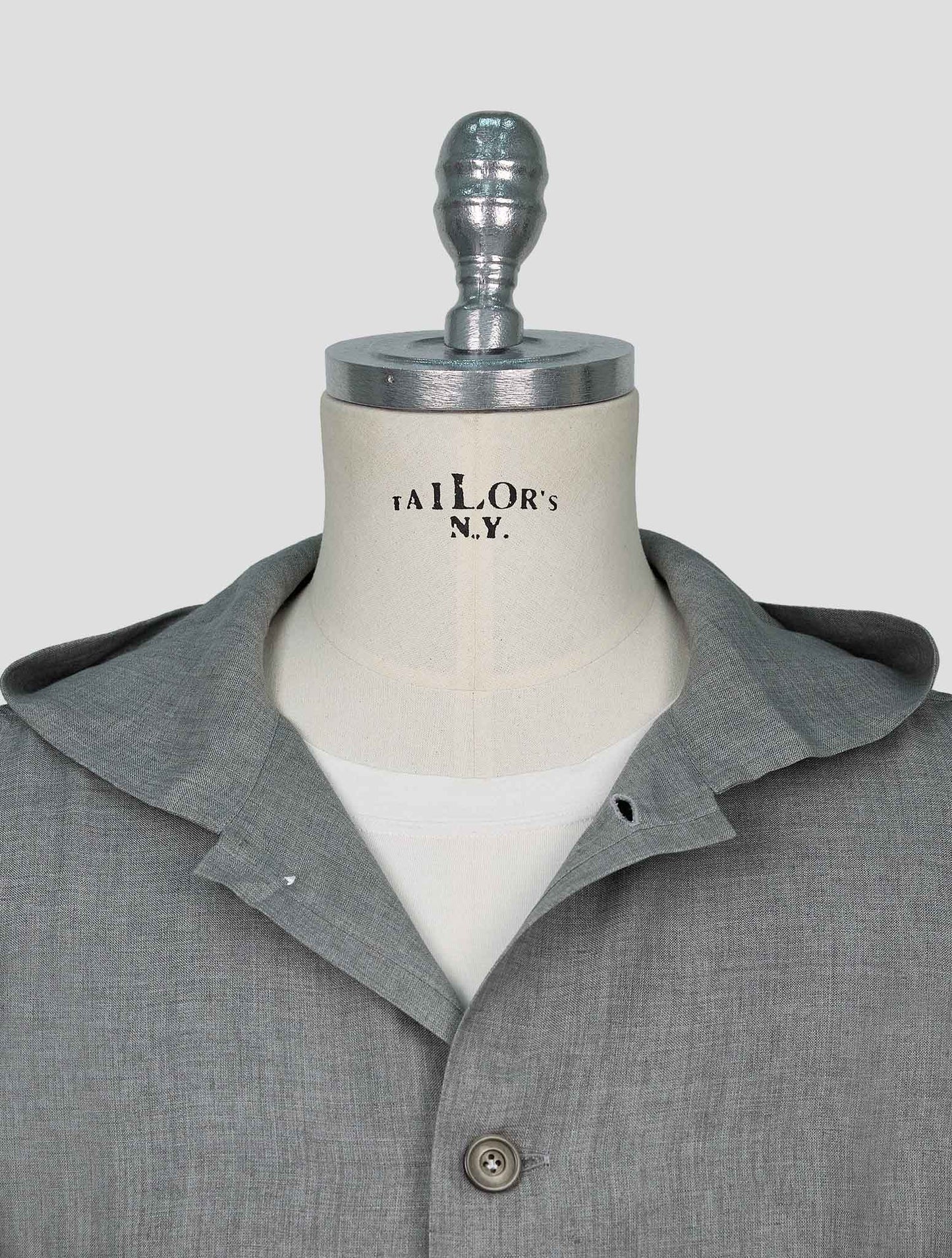 Kiton Gray Linen Overshirt Luca