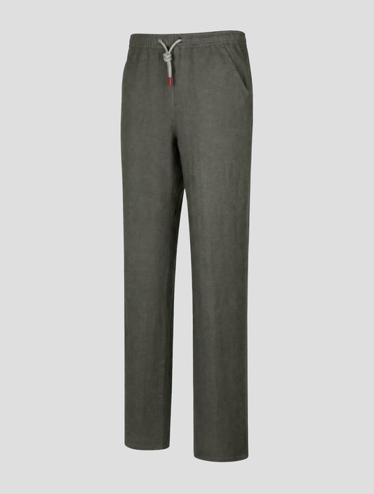 Kiton Light Green Linen Pants