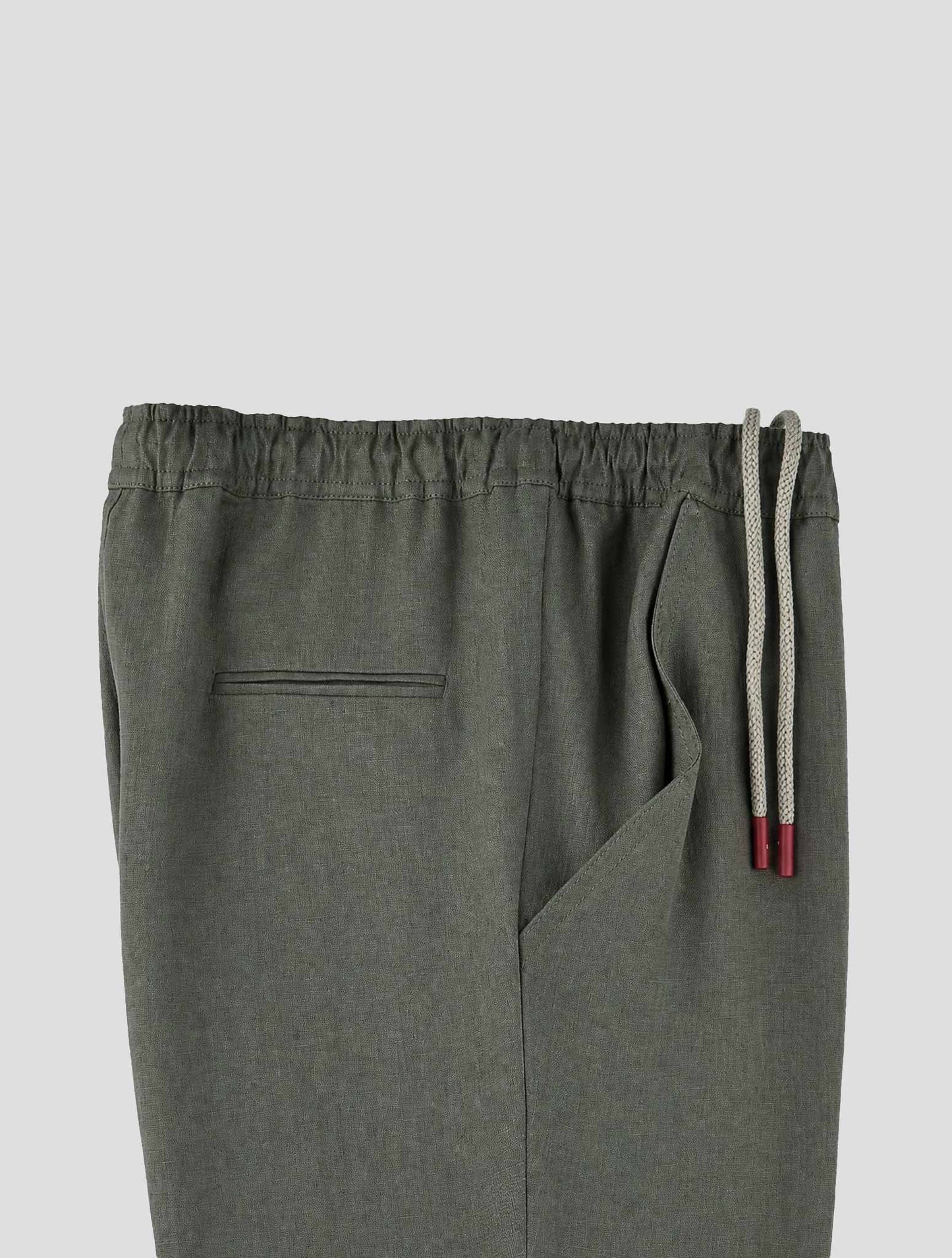 Kiton Light Green Linen Pants