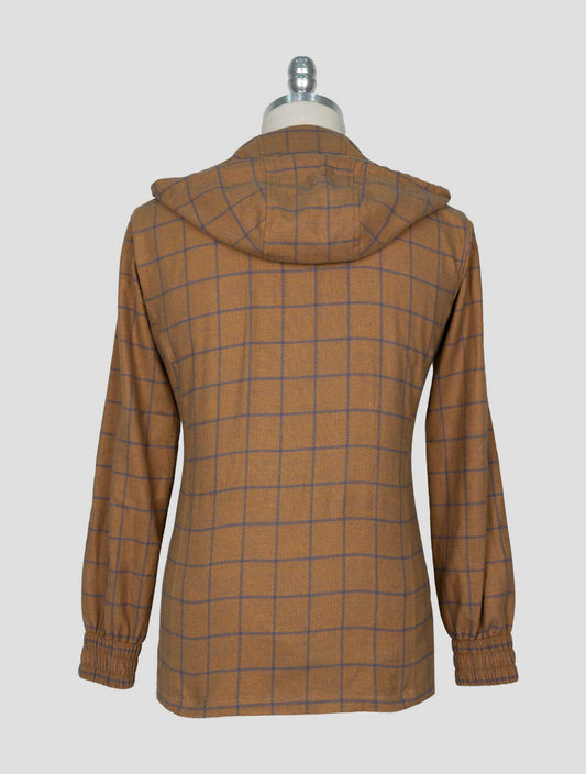 Kiton brown Blue Cotton Shirt Umbi