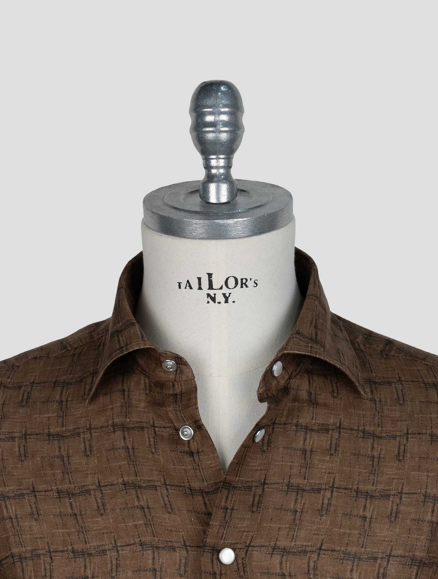Kiton Brown Linen Shirt