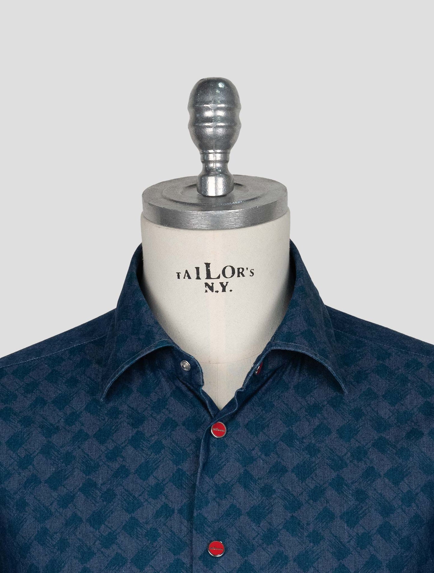 Kiton Blue Green Cotton Shirt