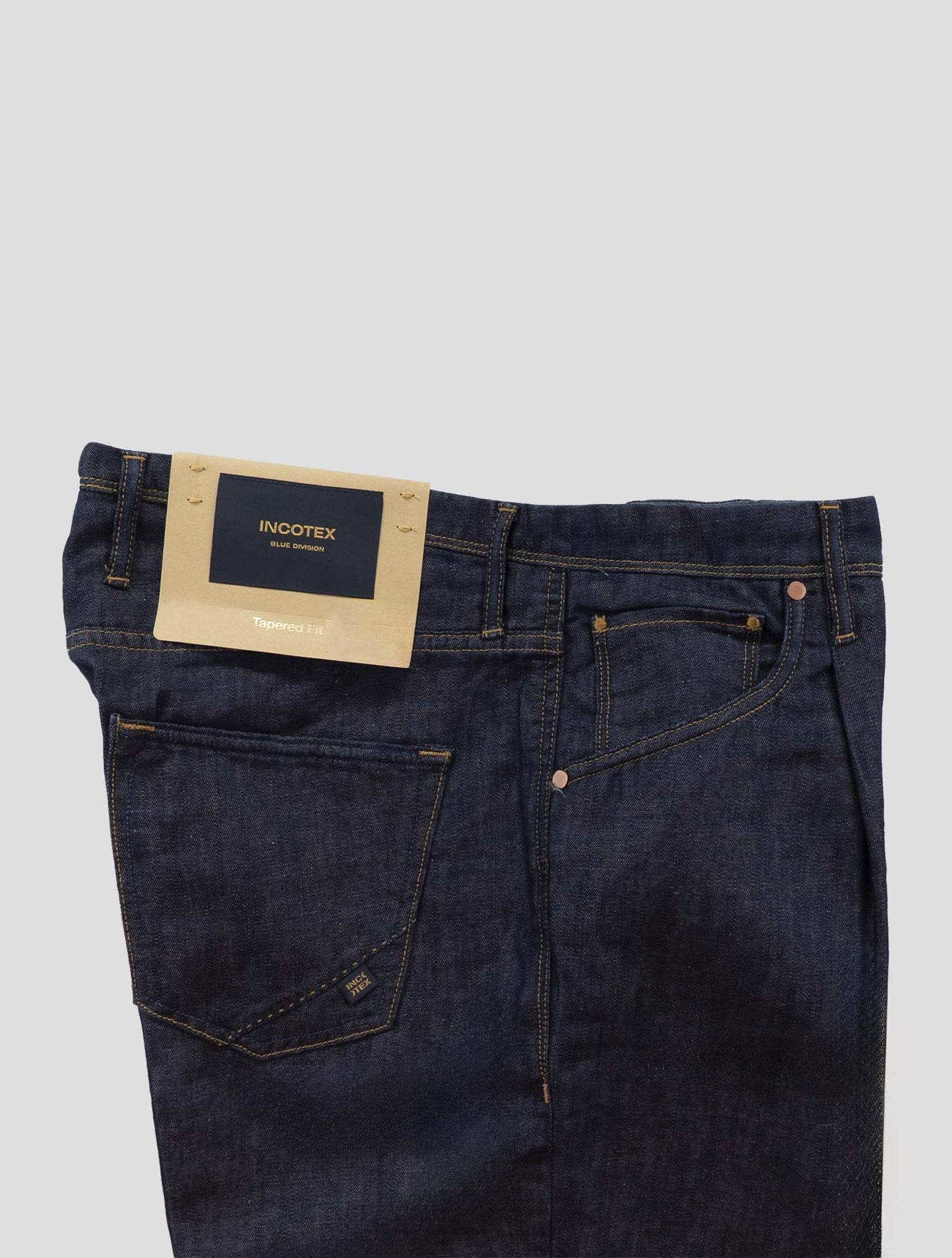 Incotex Dark Blue Cotton Linen Jeans