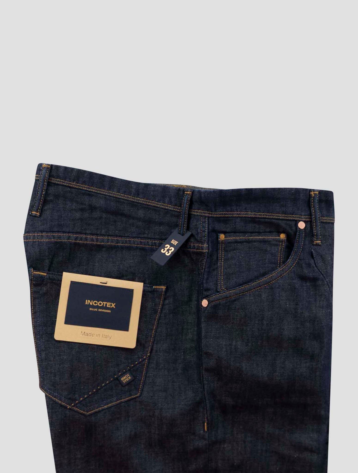 Incotex Blue Cotton Linen Jeans
