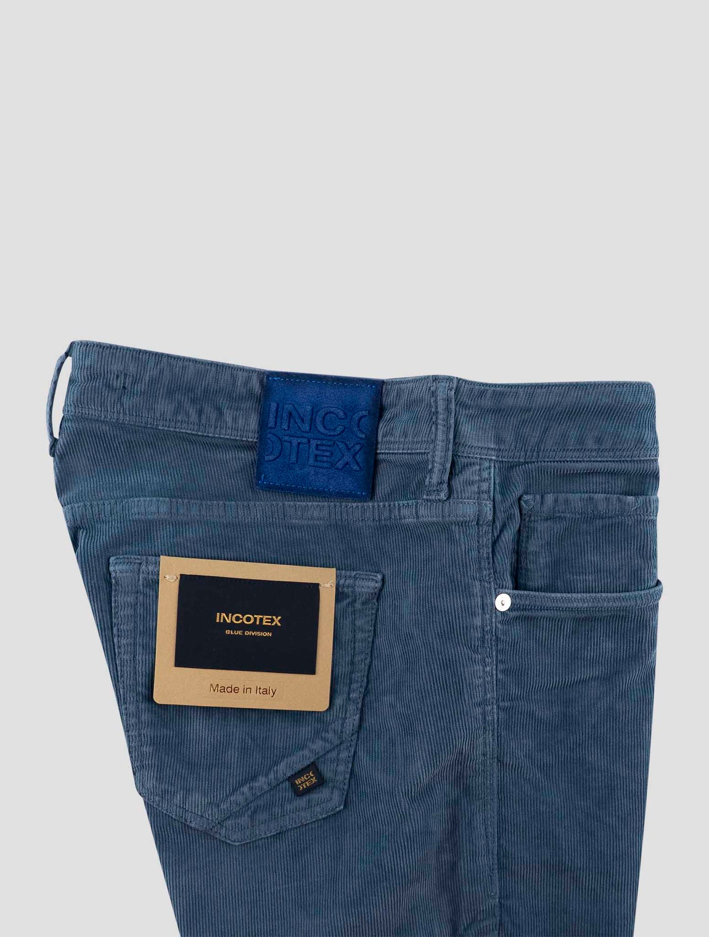 Incotex Light Blue Cotton Ea Velvet Jeans