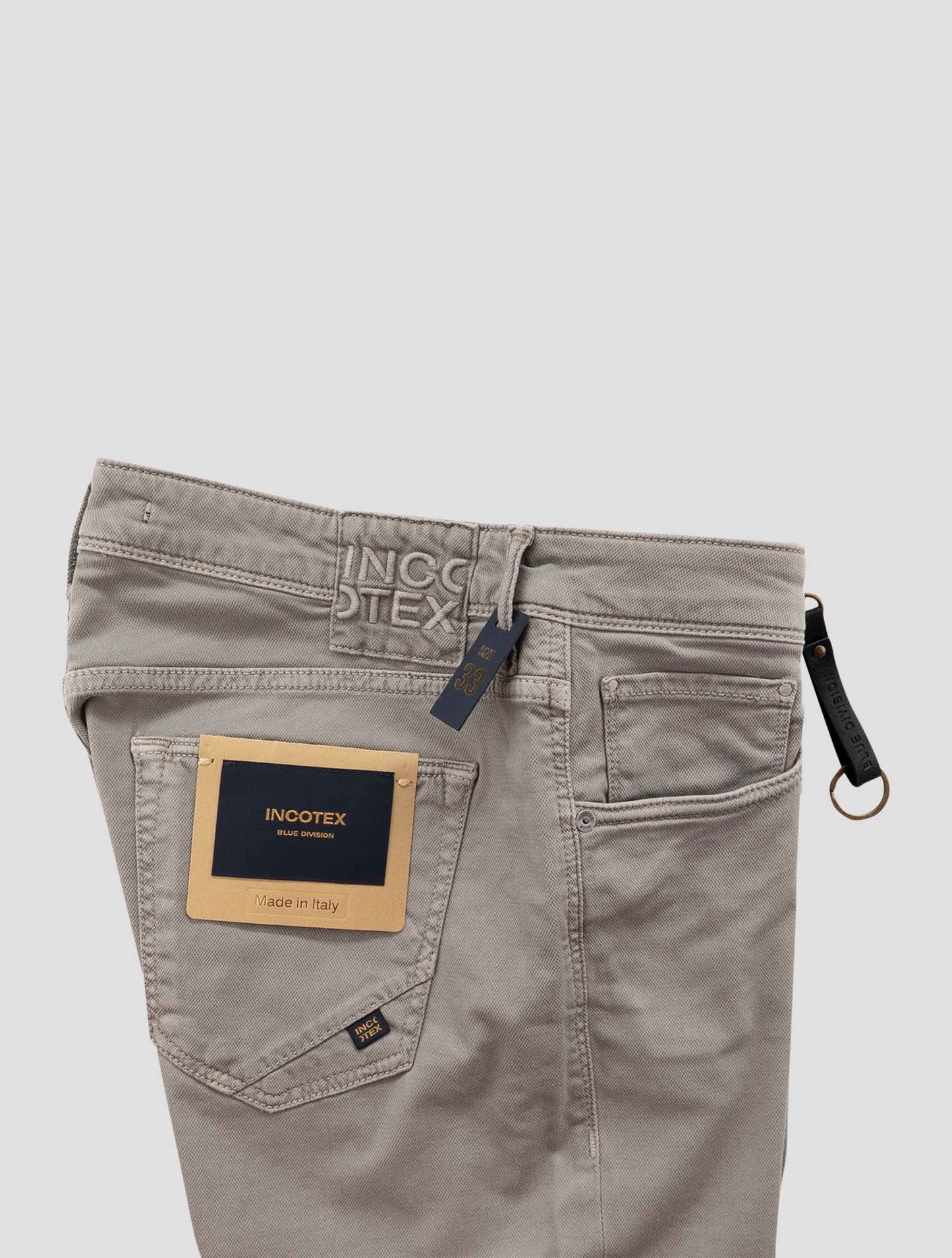 Incotex Gray Cotton Lyocell Ea Jeans