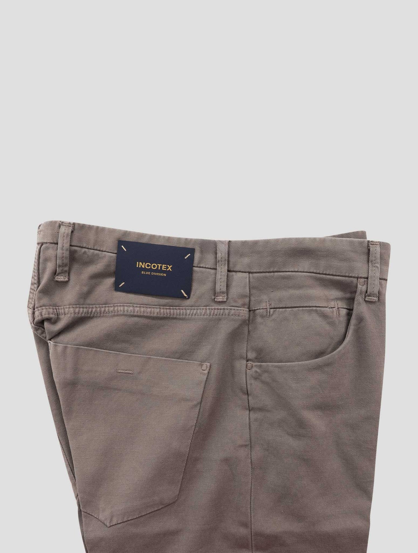 Incotex Taupe Cotton Linen Ea Jeans