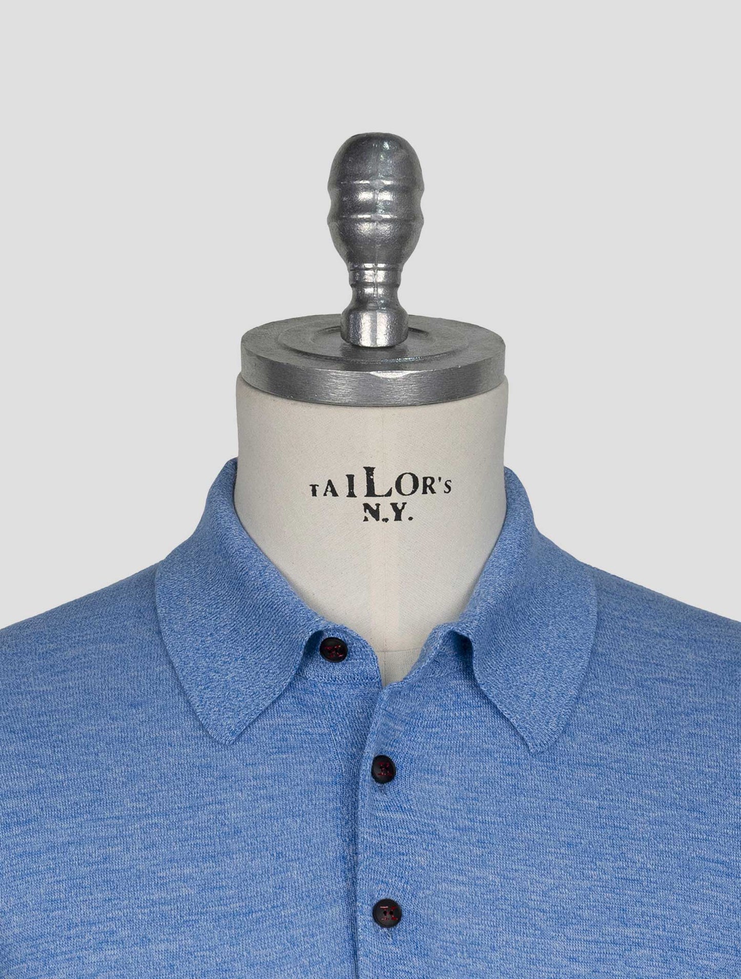 Kiton Light Blue Cotton Polo