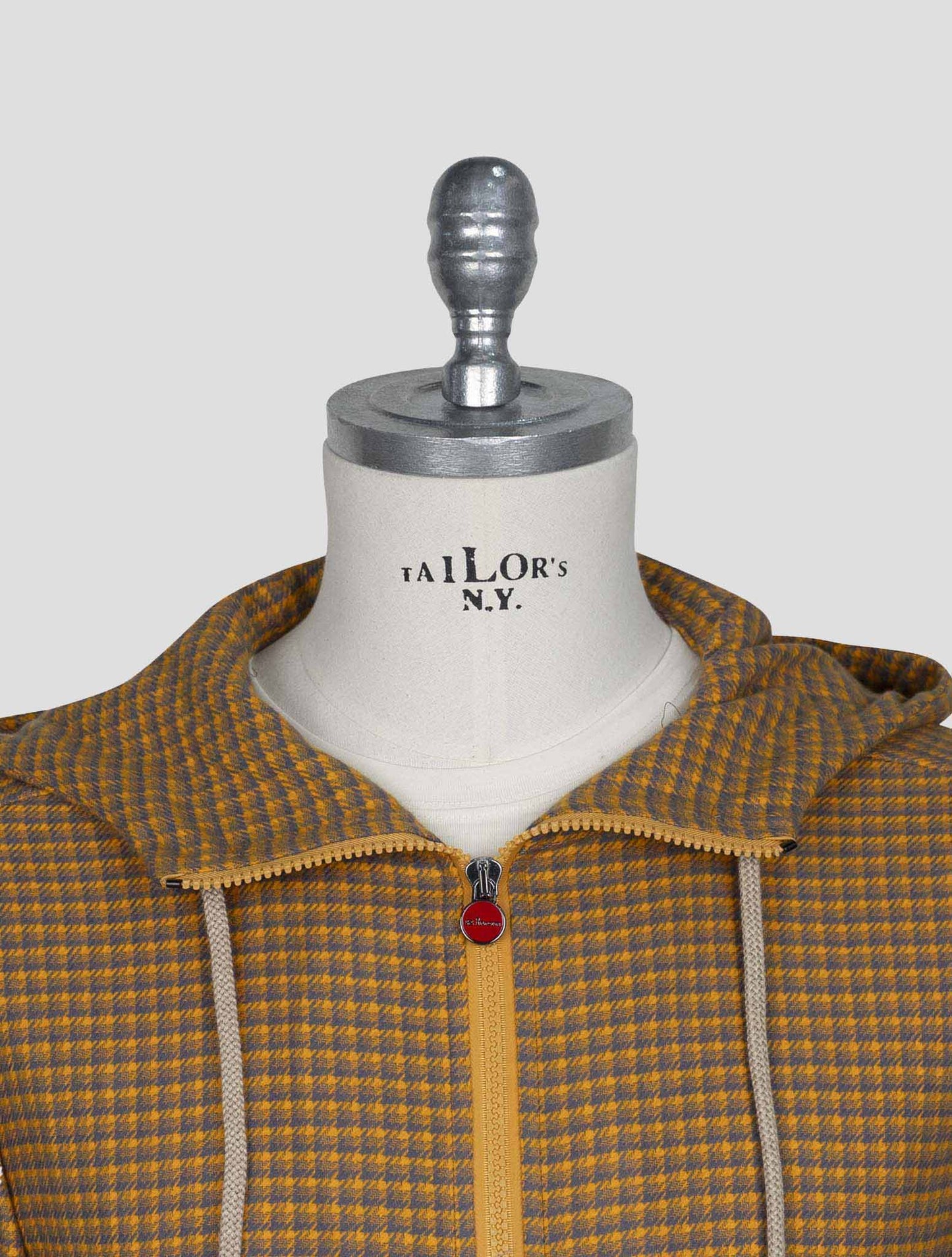 Kiton Light Blue Yellow Cotton Shirt Umbi