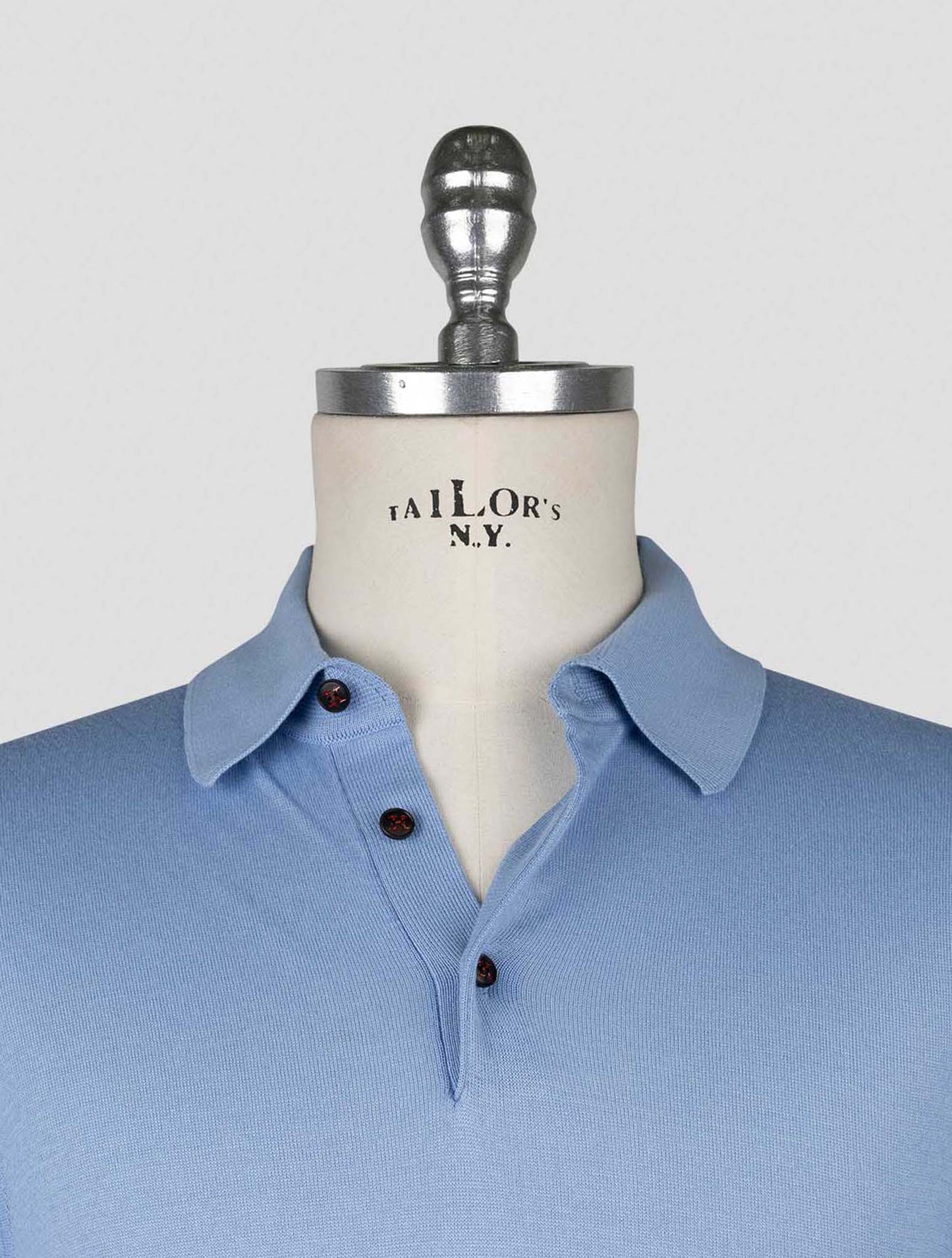 Kiton Light Blue Cotton Polo