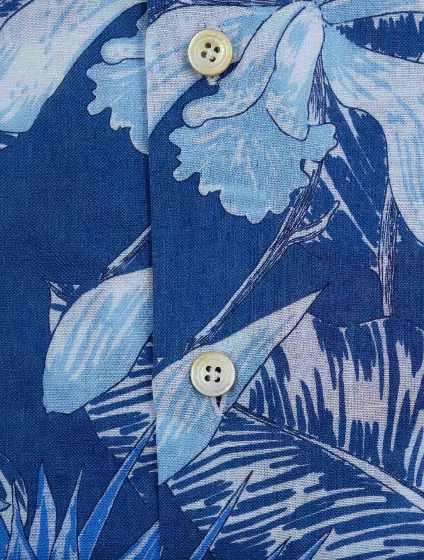 Kiton Blue Cotton Linen Shirt