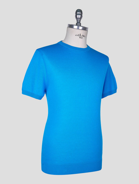 Kiton Blue Cotton T-shirt