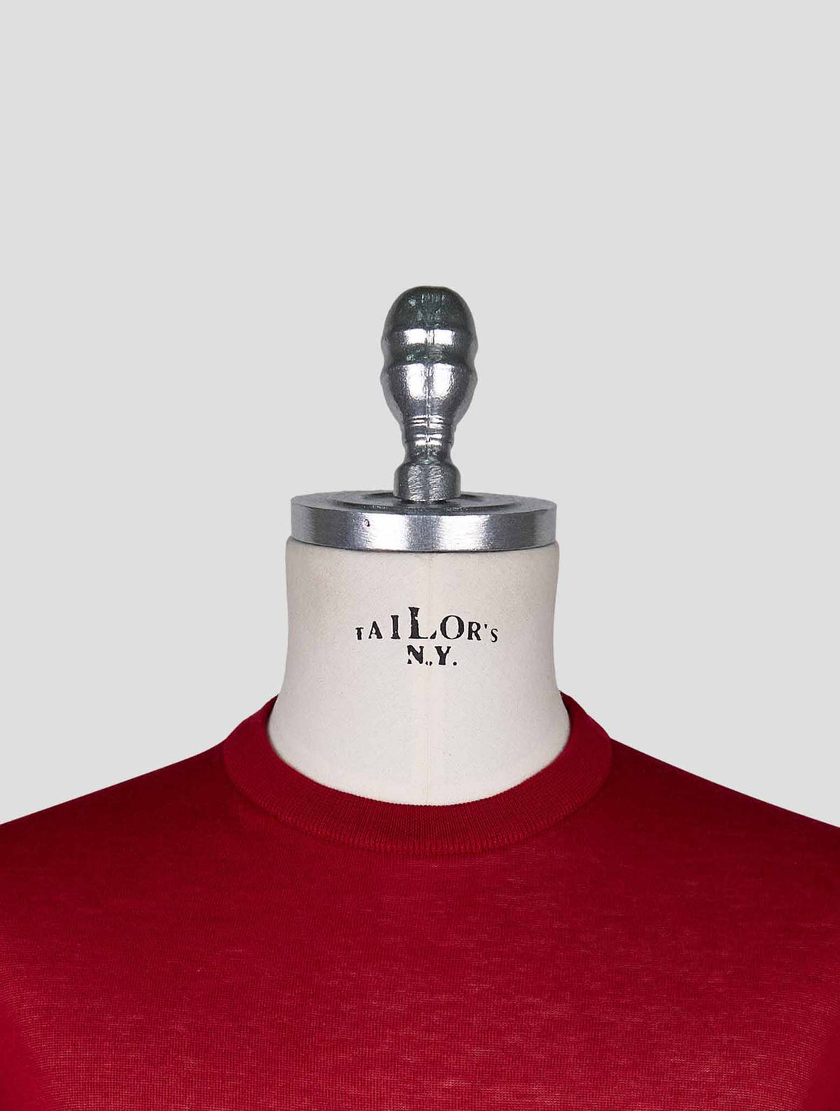 Kiton Red Cotton T-shirt Long Sleeve