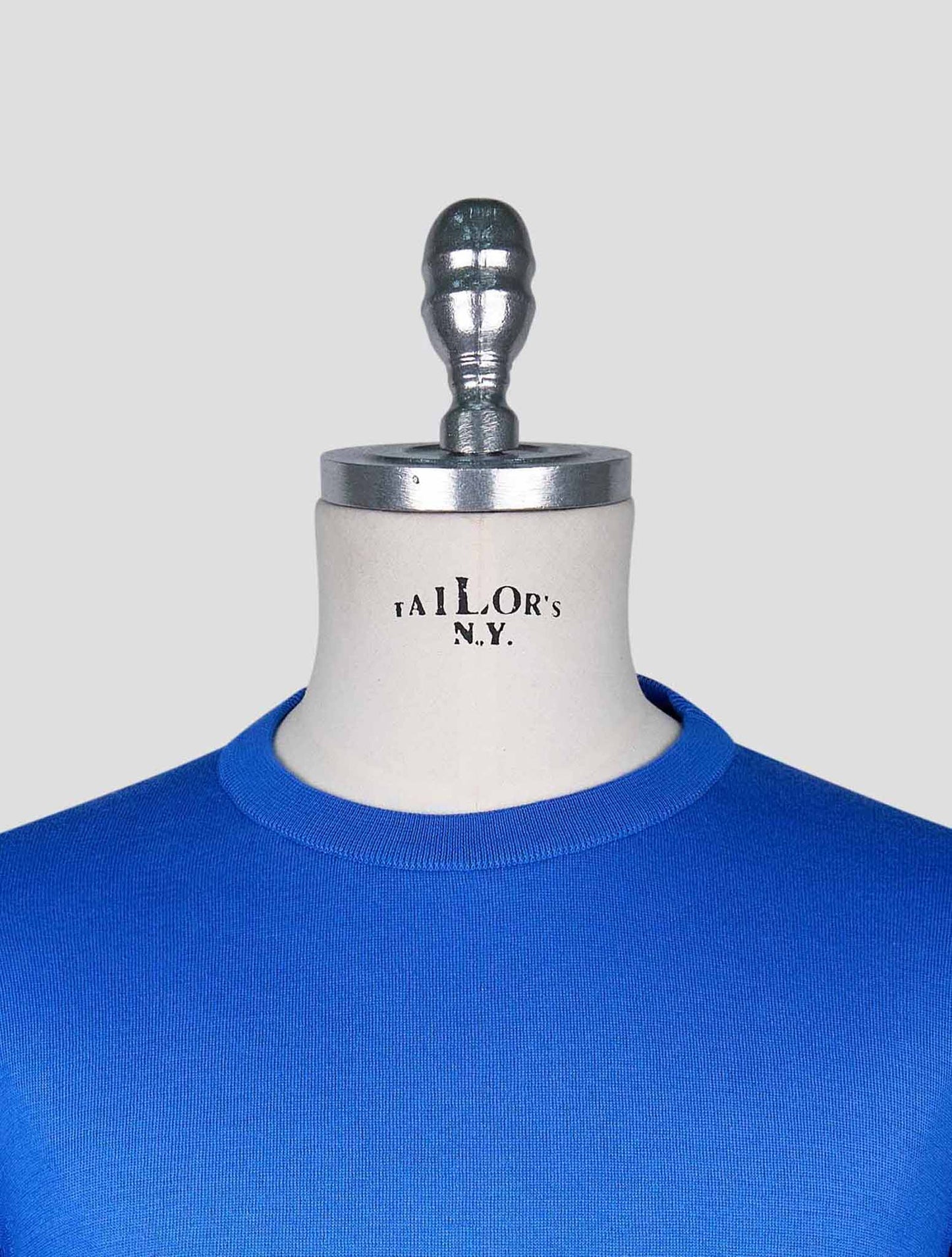 Kiton Blue Cotton T-shirt Long Sleeve
