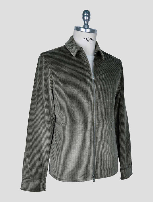 Marco Pescarolo Green Cotton Cashmere Ea Velvet Coat