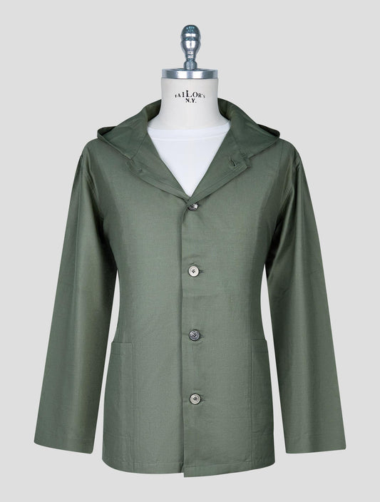 Kiton Green Cotton Silk Shirt Luca