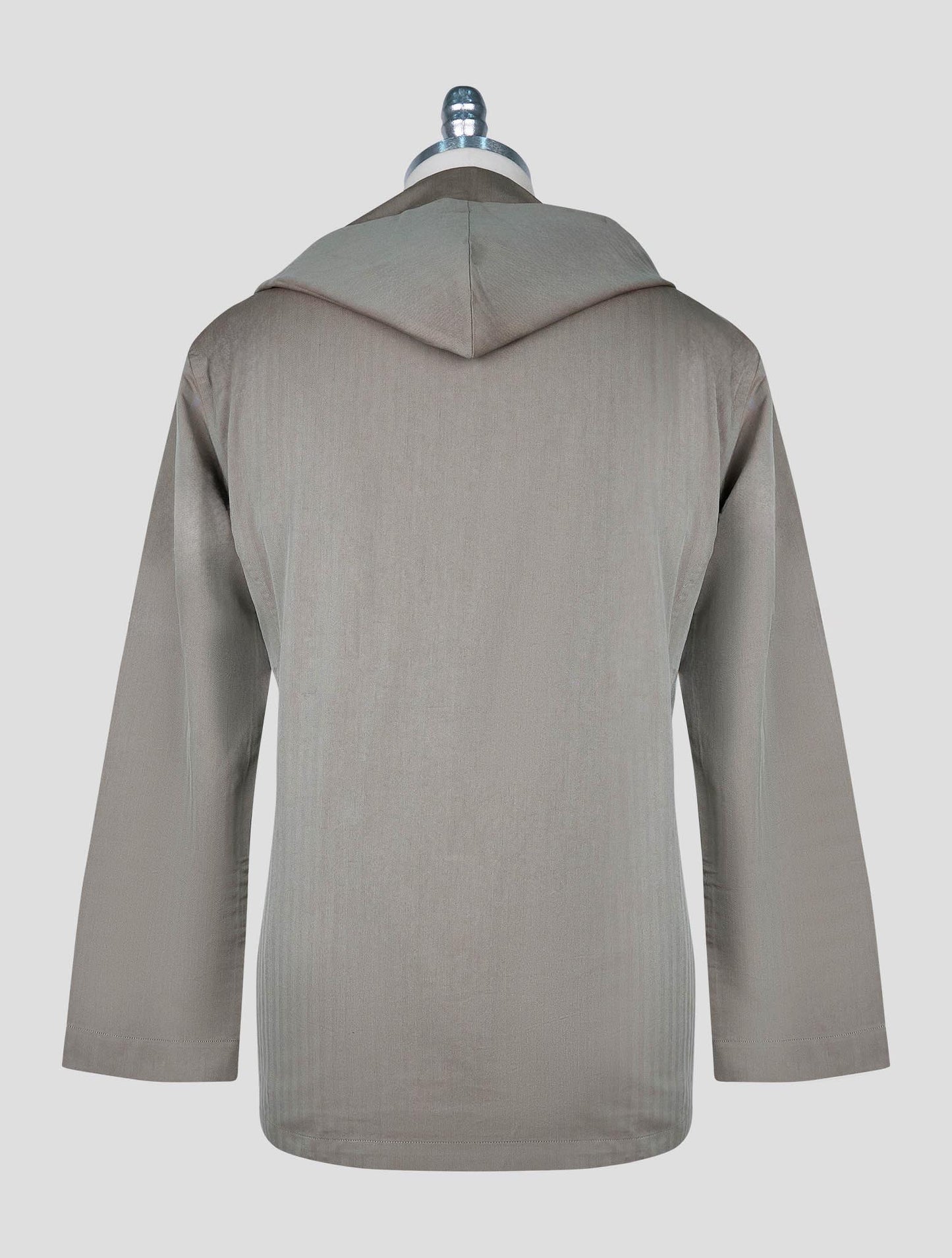 Kiton Green Gray Cotton Lyocell Shirt Luca