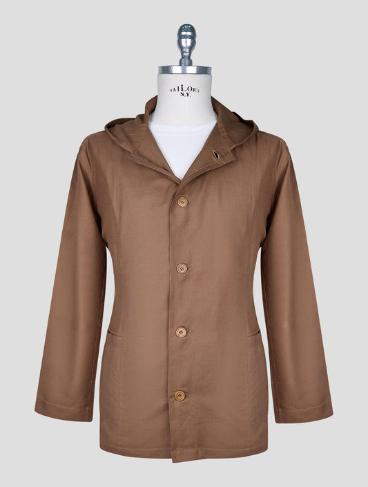 Kiton Brown Cotton Silk Shirt Luca