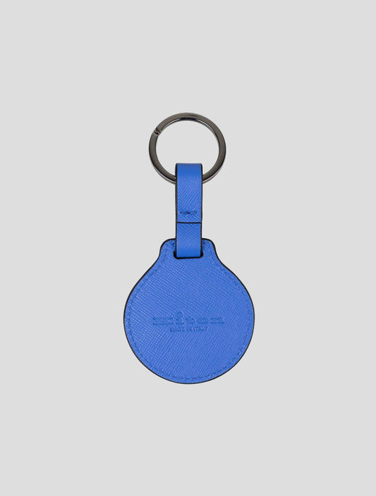 Kiton Light Blue Leather Keychain
