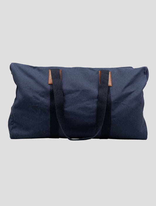Kiton blue cotton travel bag with elegant design, perfect for travel or as a gift for him.
