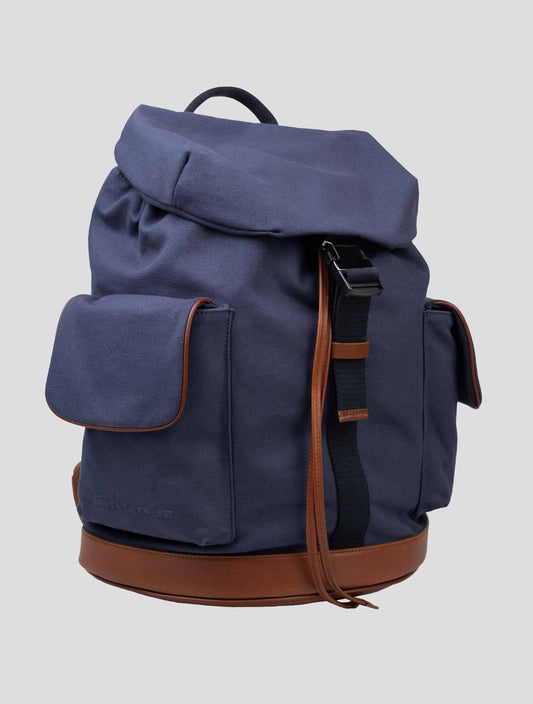 Kiton Blue Cotton Backpack