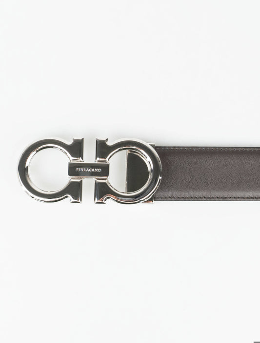 Ferragamo Schwarzer Ledergürtel für Herren – Hochwertige italienische Handwerkskunst