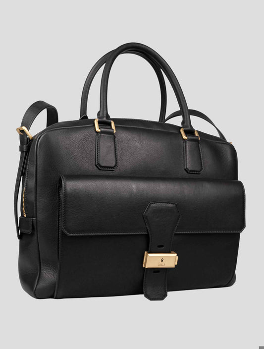 Zilli Black Leather Briefcase