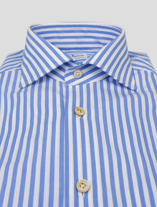 kiton Light Blue White Cotton Shirt