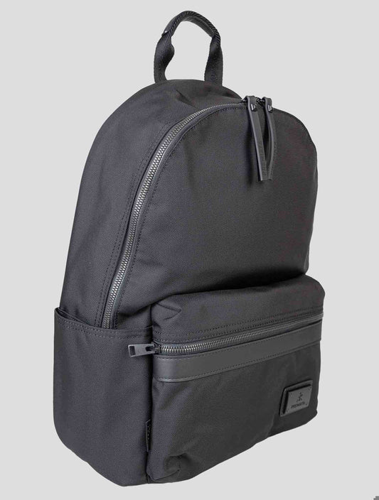 Pemiata Black Nylon Pu pp Leather Me Backpack