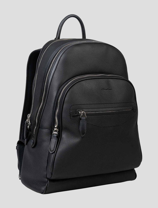 Santoni Black Leather BackPack