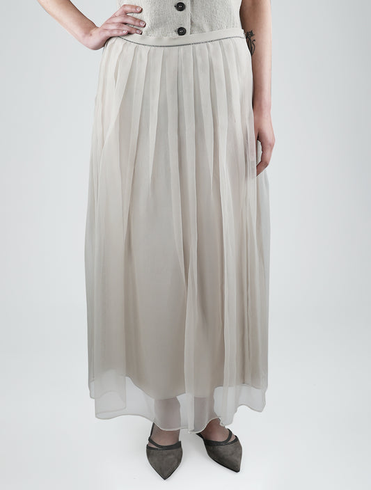 Brunello Cucinelli Beige Silk Skirt Woman