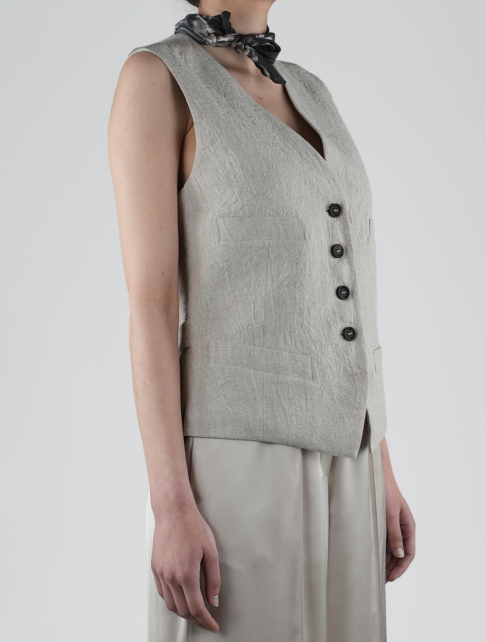 Brunello Cucinelli Beige Linen Vest Woman