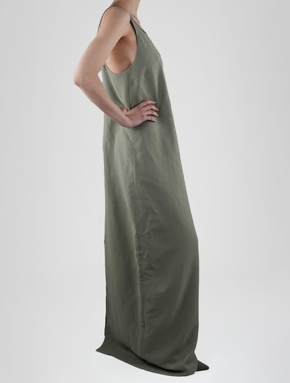 Brunello Cucinelli Green Viscose Linen Dress Woman