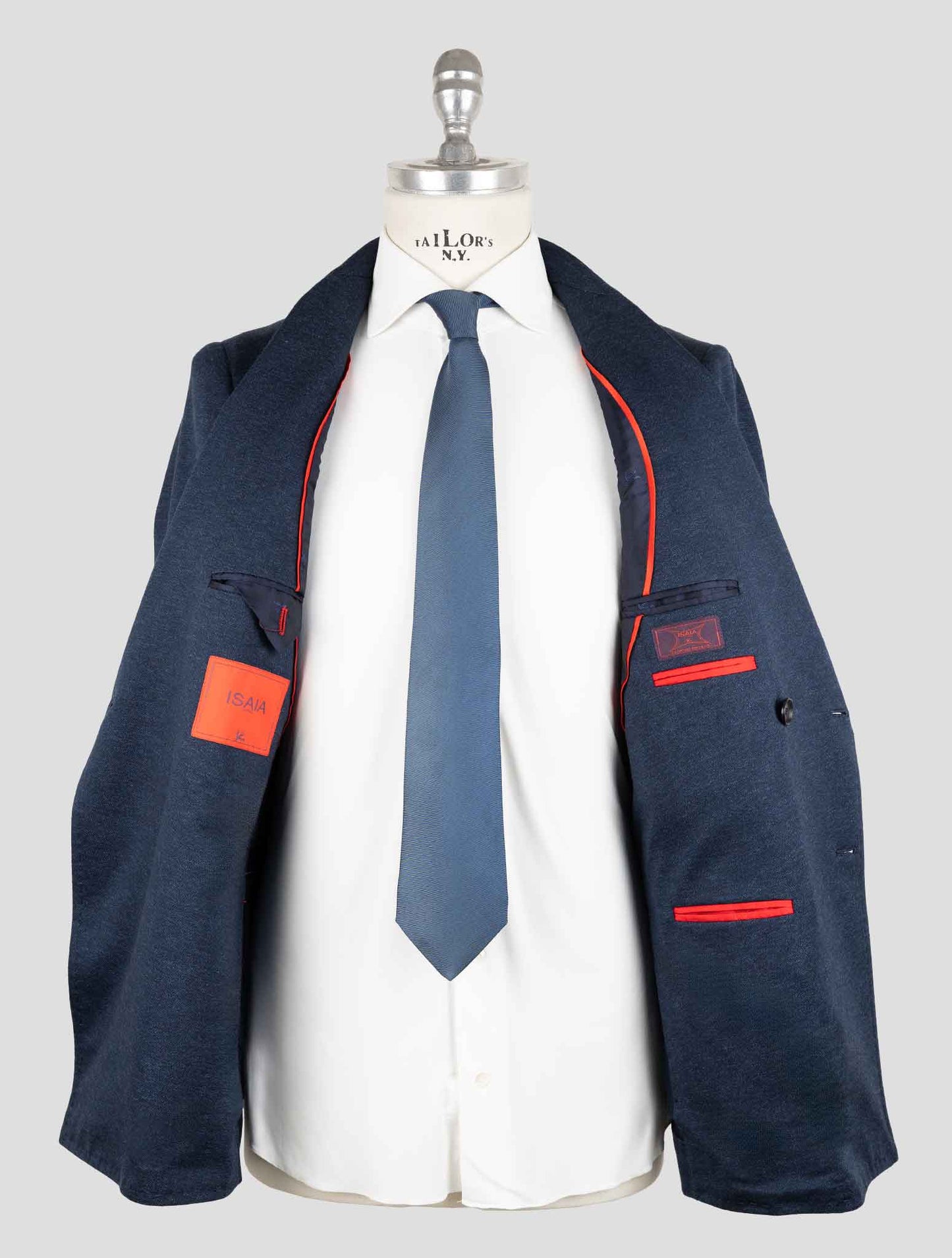Isaia Blue Cotton Suit