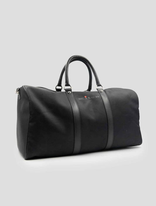 Kiton Black Pa Pc Leather Travel Bag