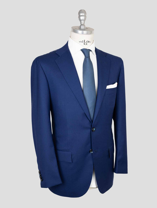 Kiton Blue Virgin Wool Ea Suit