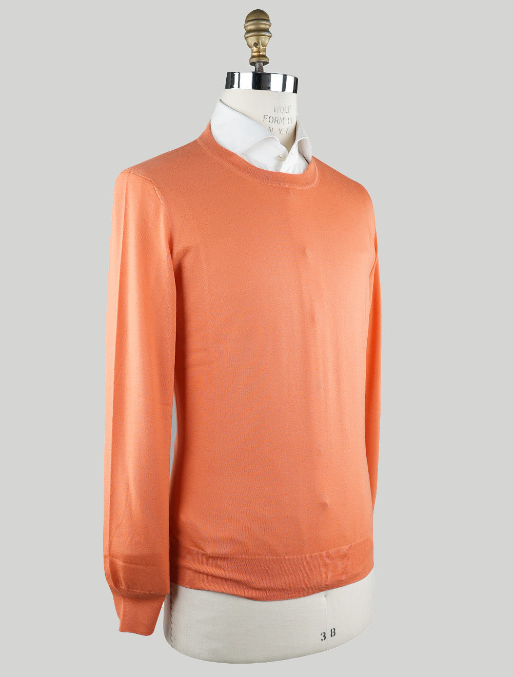 Brunello Cucinelli Orange Virgin Wool Cashmere Sweater Crewneck