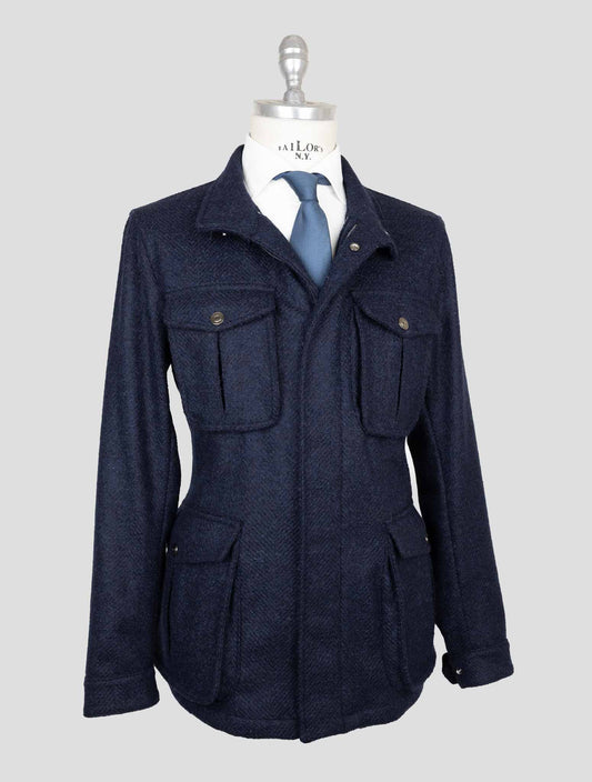 Sartorio Napoli Blue Cashmere Silk Coat