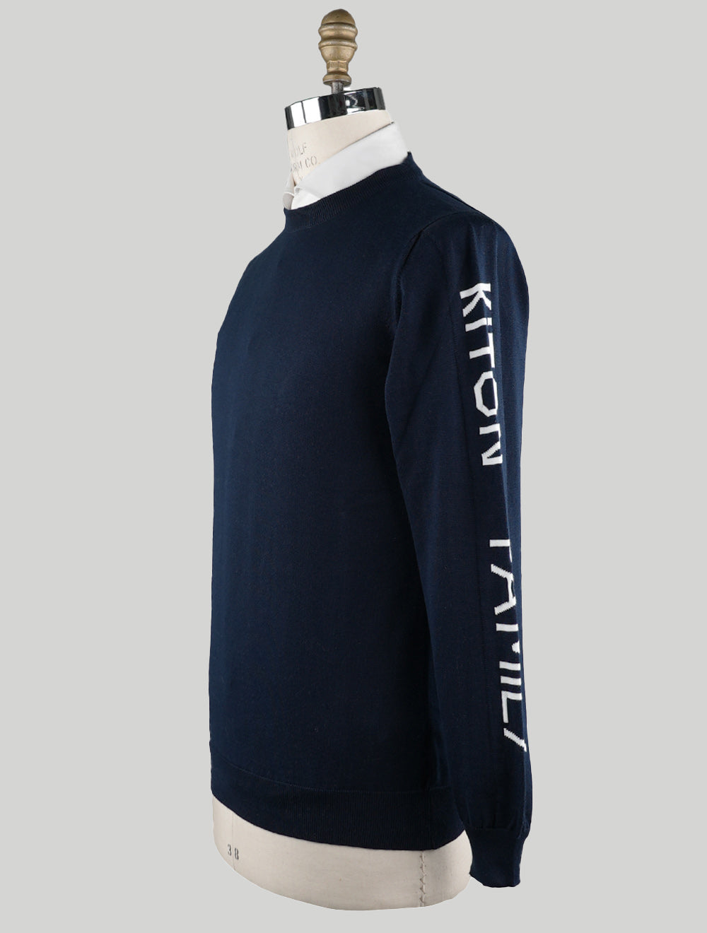 Kiton Blue Cotton Sweater Crewneck