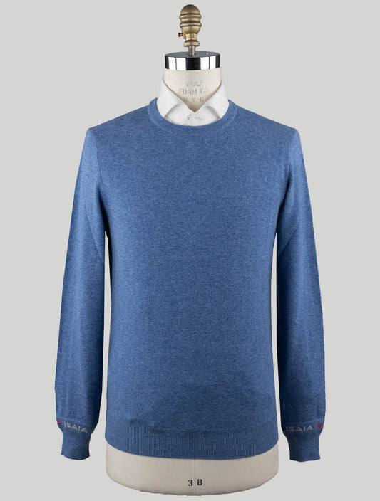Isaia Light Blue Cashmere Sweater Crewneck