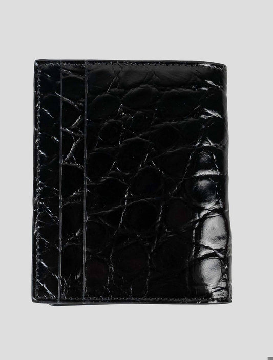 Ferragamo Black Crocodile Leather Document Holder - Luxury Business